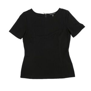 Banana Republic Black Zipper Ponte Stretch Short Sleeve Top Size 0 Women's